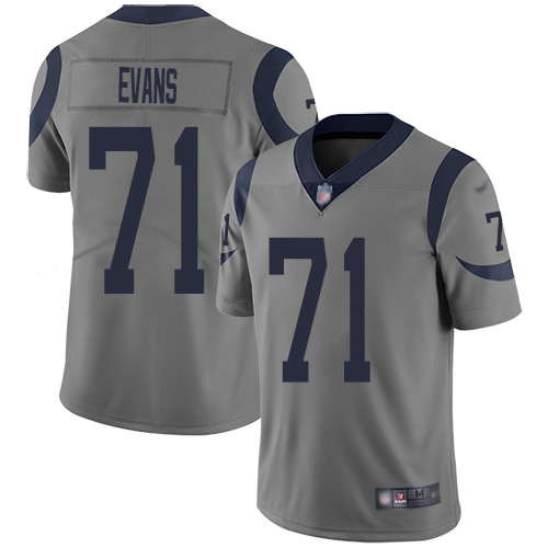 Los Angeles Rams Limited Gray Men Bobby Evans Jersey NFL Football #71 Inverted Legend